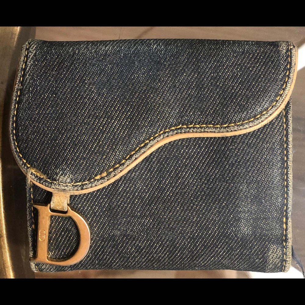 Christian Dior Denim Saddle Wallet - Authe…